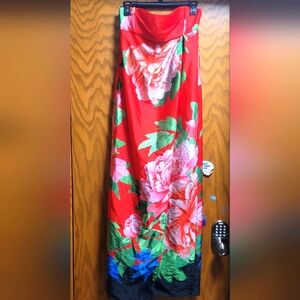ZARA SATIN FLORAL PRINT MIDI DRESS XS